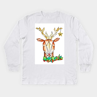 X-mas Reindeer - Cerf de Noël Kids Long Sleeve T-Shirt